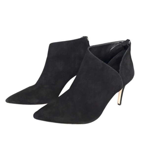 Enzo Angiolini Ruthley Black Suede Pointed Toe Stiletto Ankle Bootie Sz 9.5M - Picture 1 of 9